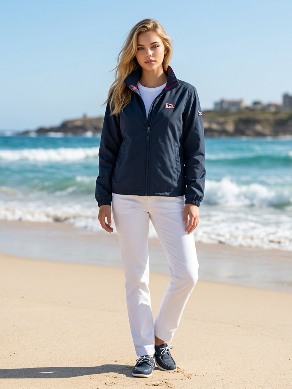 The Black Dog Navy Windbreaker Jacket XL Coastal Preppy Full Zip Gorpcore Hood